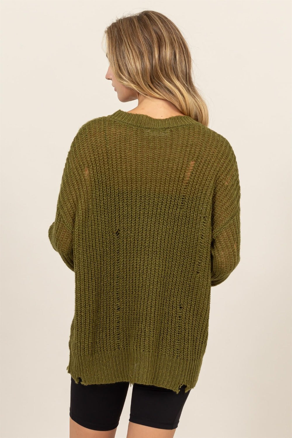 HYFVE Distressed Long Sleeve Knit Top-Angel Casuals