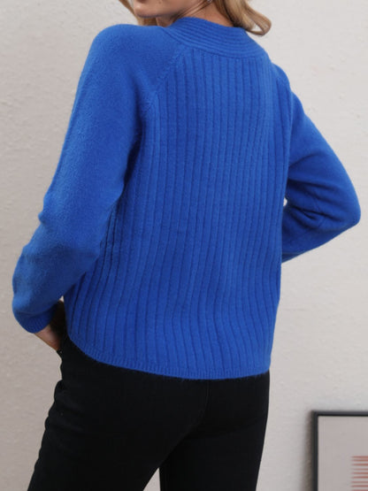 V-Neck Long Sleeve Sweater-Angel Casuals