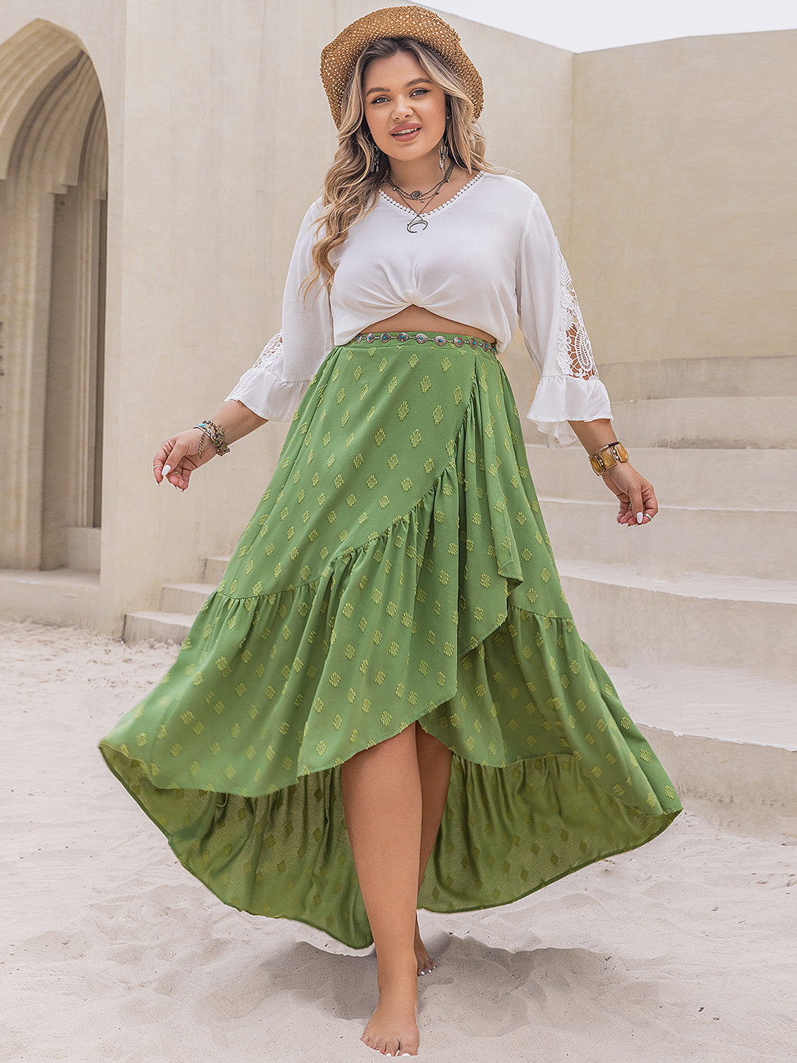 Plus Size High-Low Skirt-Angel Casuals