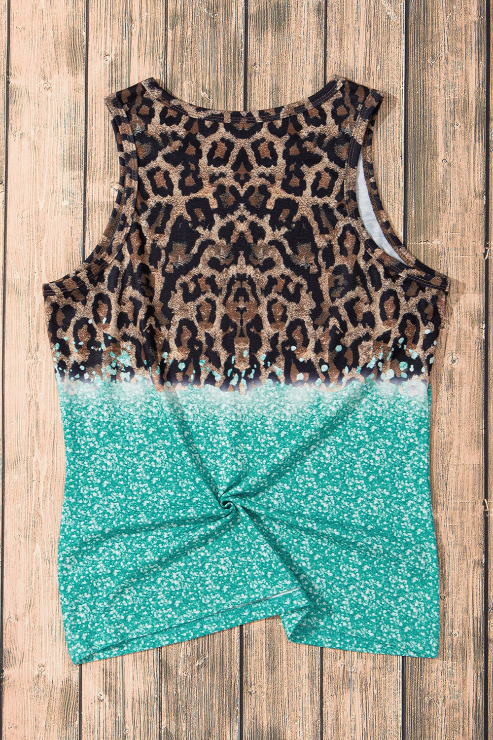 Leopard Geometric Round Neck Tank-Angel Casuals