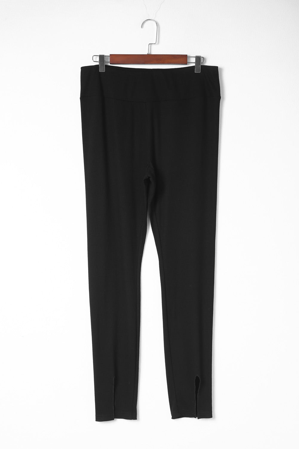 High Waist Ribbed Slit Leggings-Angel Casuals