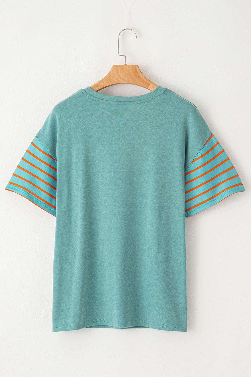 Striped Round Neck Short Sleeve T-Shirt-Angel Casuals