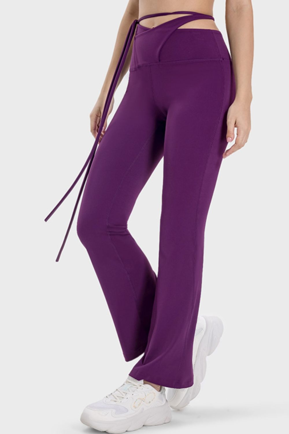 Tied Mid-Rise Waist Active Pants-Angel Casuals