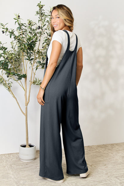 Double Take Full Size Wide Strap Overall with Pockets-Angel Casuals