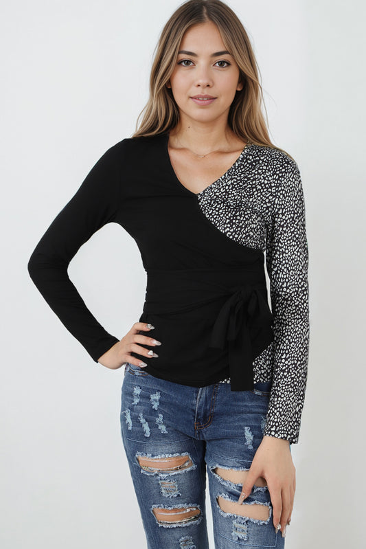 Two Tone Long Sleeve Top-Angel Casuals