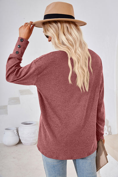 V-Neck Dropped Shoulder T-Shirt-Angel Casuals