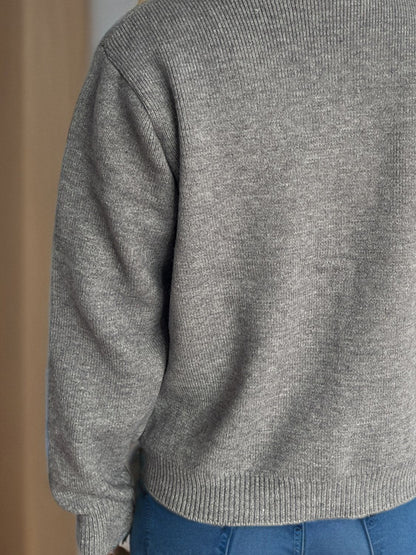 Button Down Long Sleeve Cardigan with Pockets-Angel Casuals