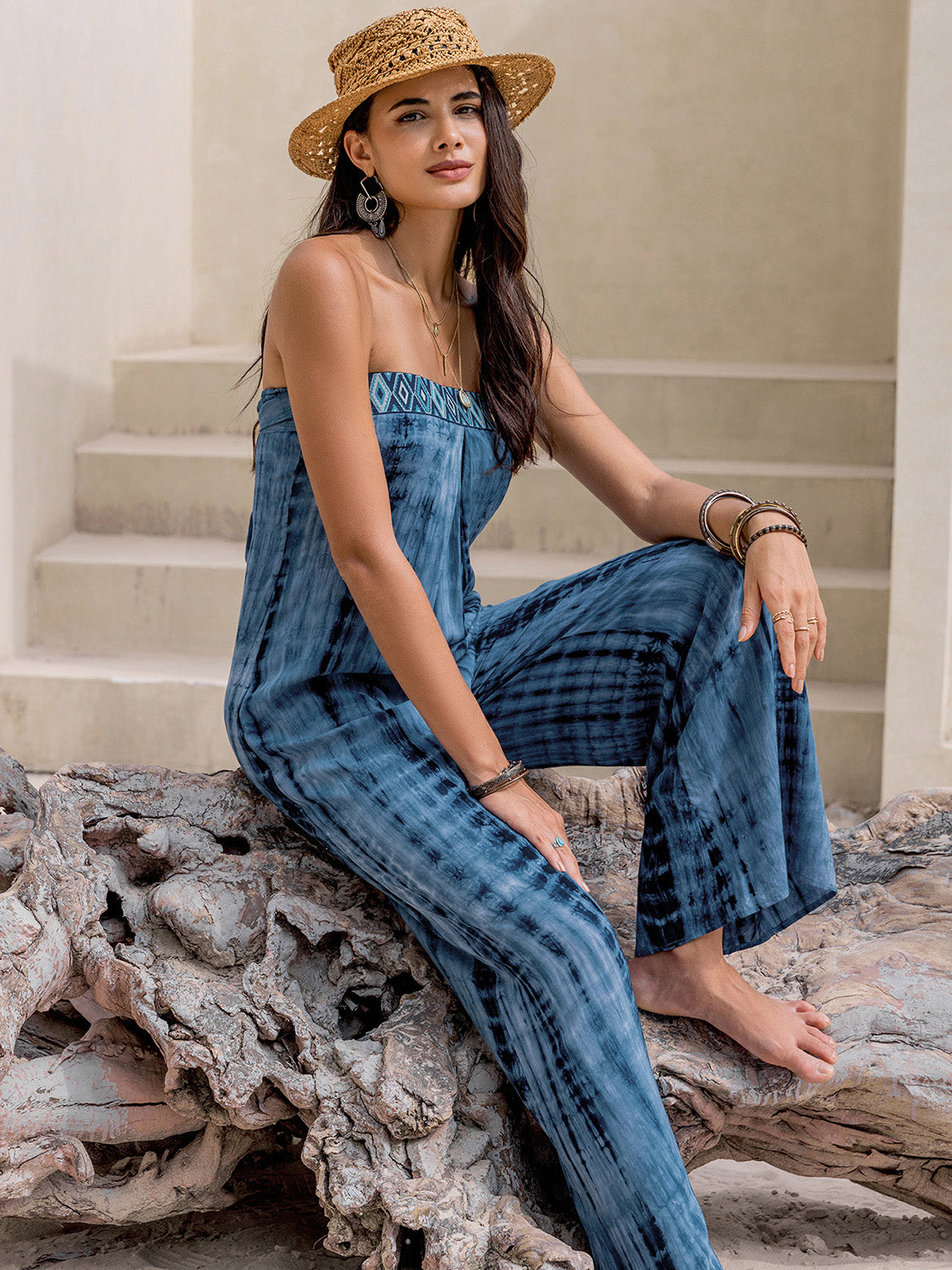 Tied Tube Wide Leg Jumpsuit-Angel Casuals