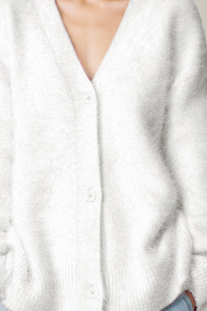 Button Up Dropped Shoulder Cardigan-Angel Casuals