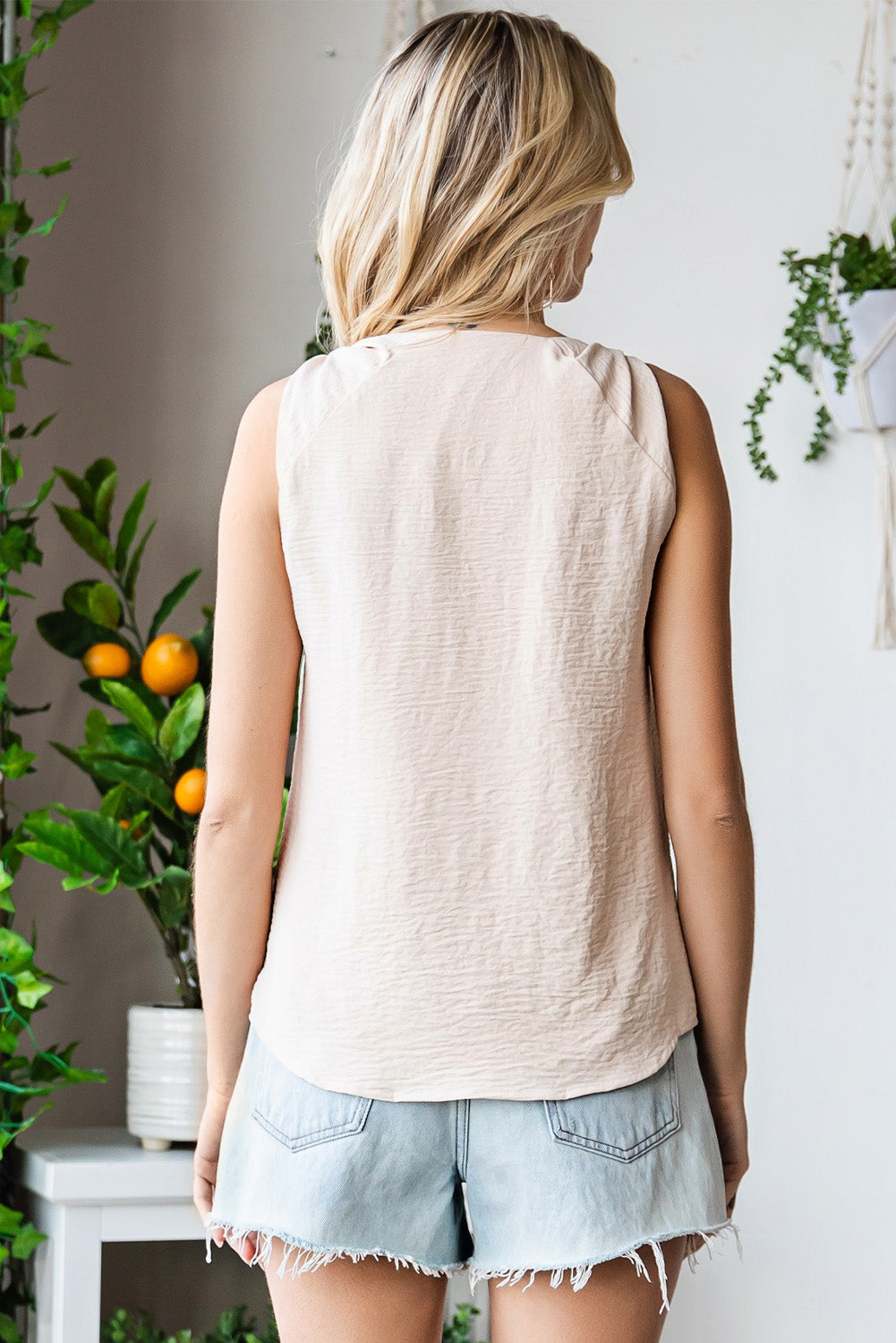 Knot Detail V-Neck Tank-Angel Casuals