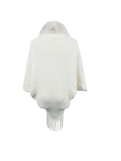 Open Front Fringe Hem Poncho-Angel Casuals