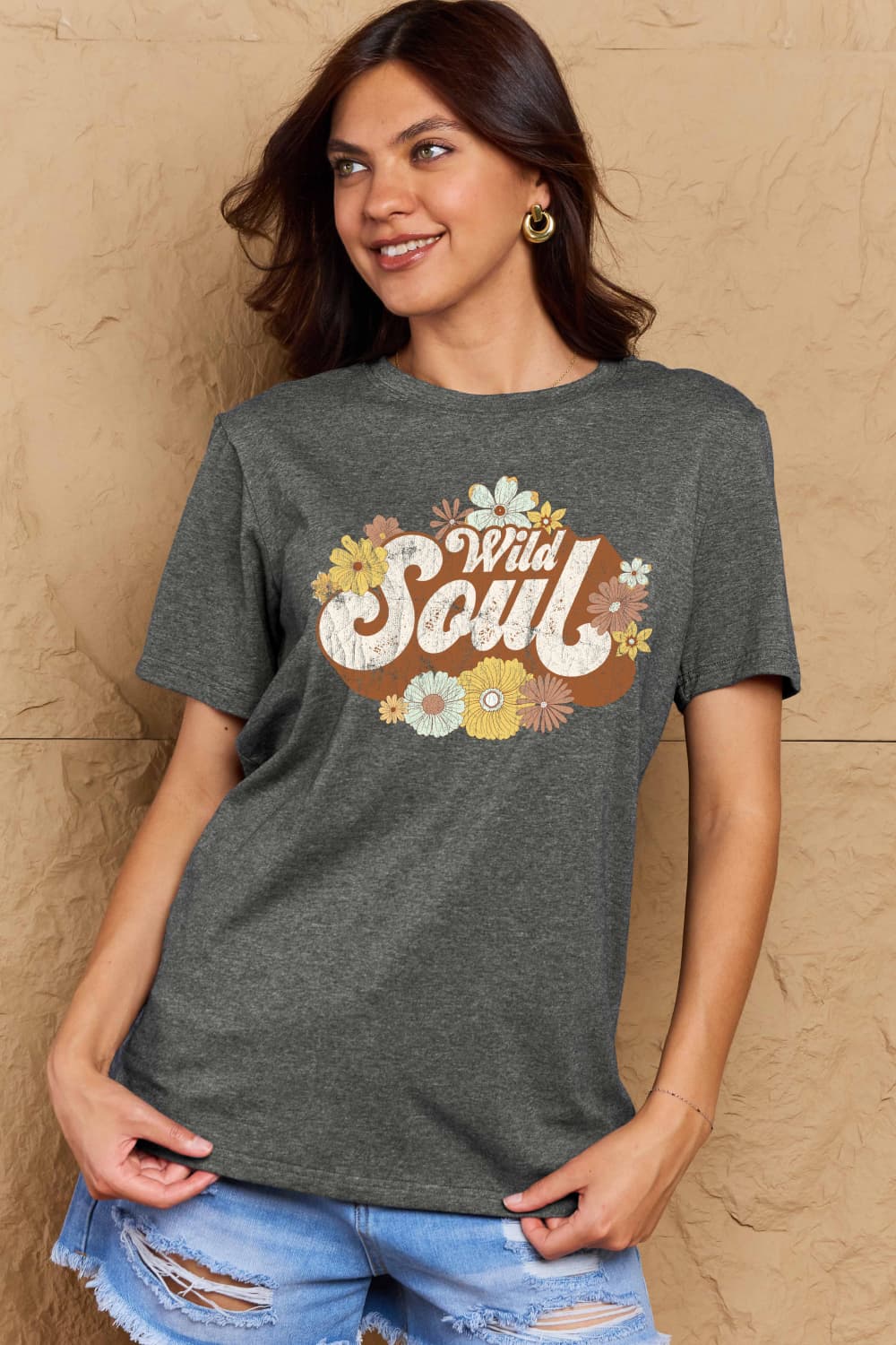 Simply Love Full Size WILD SOUL Graphic Cotton T-Shirt-Angel Casuals