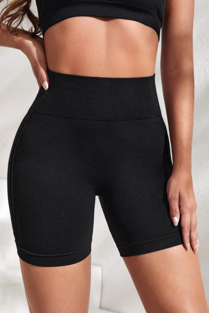 Slim Fit High Waistband Active Shorts-Angel Casuals