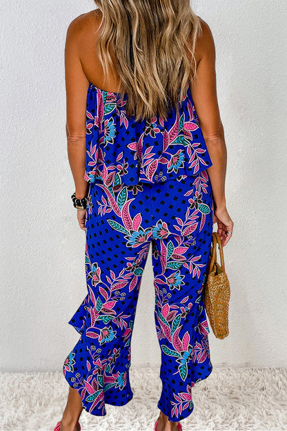 Printed Tube Jumpsuit-Angel Casuals