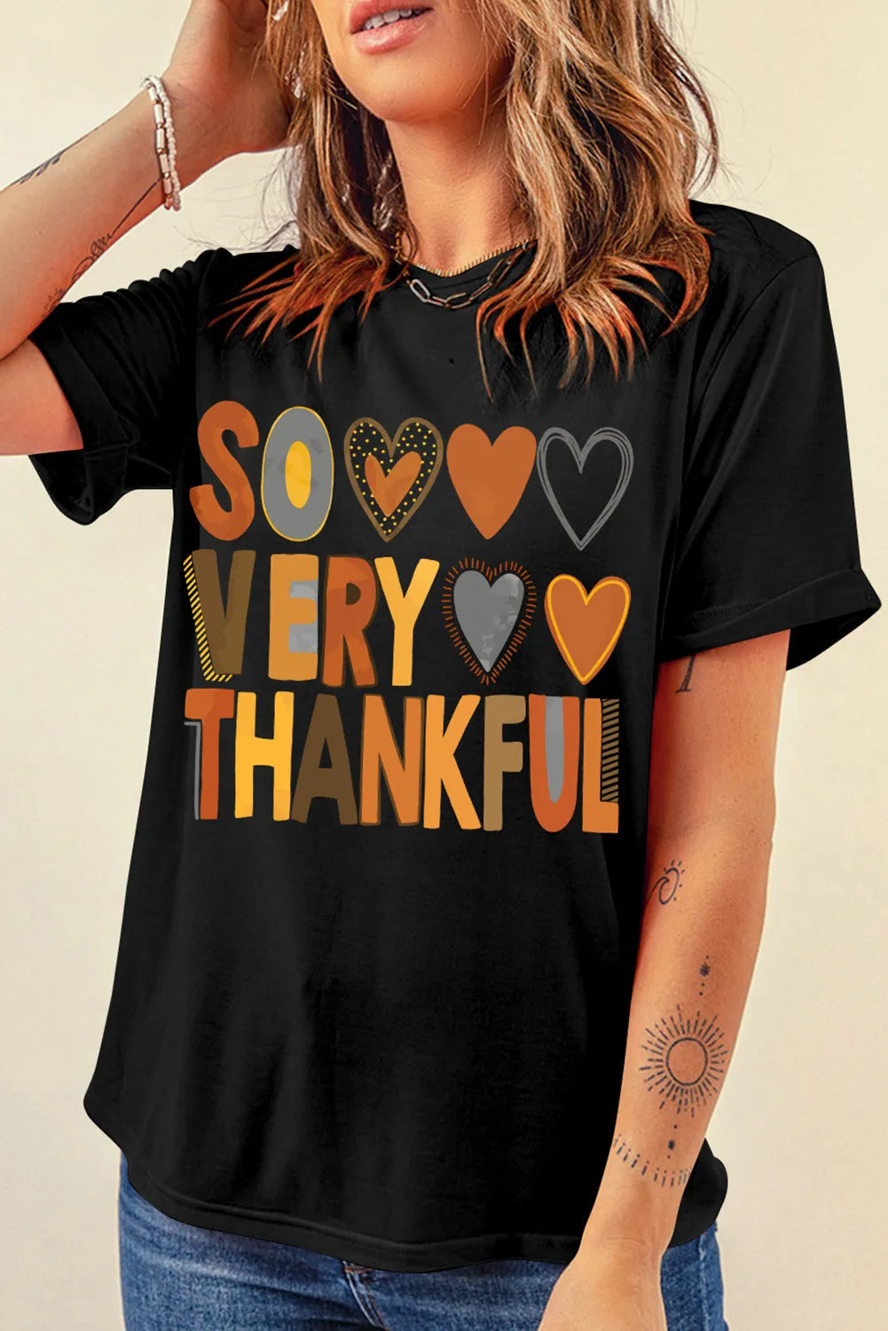 Letter Graphic Round Neck Short Sleeve T-Shirt-Angel Casuals