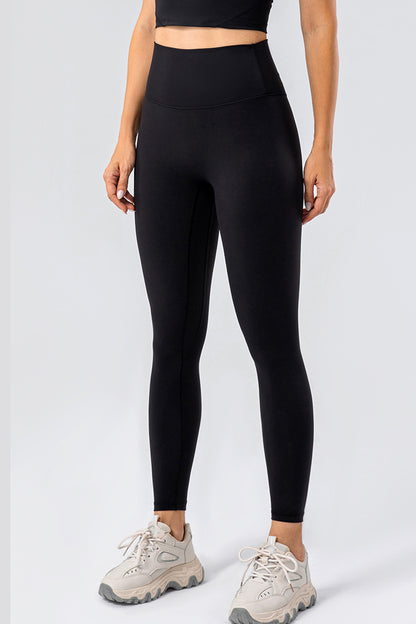 High Waist Wide Waistband Active Leggings-Angel Casuals