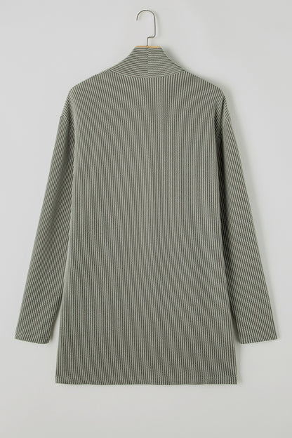 Textured Open Front Long Sleeve Cover Up-Angel Casuals