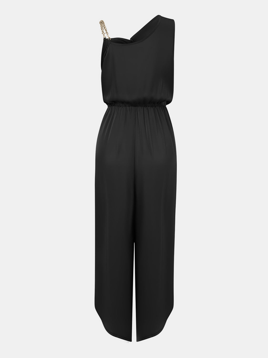 Chain Detail Asymmetrical Neck Jumpsuit-Angel Casuals