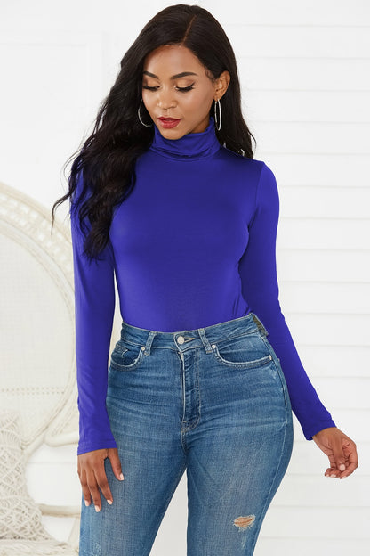 Turtleneck Long Sleeve Bodysuit-Angel Casuals