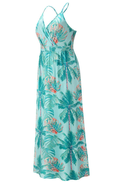 Crisscross Printed Surplice Cami Dress-Angel Casuals