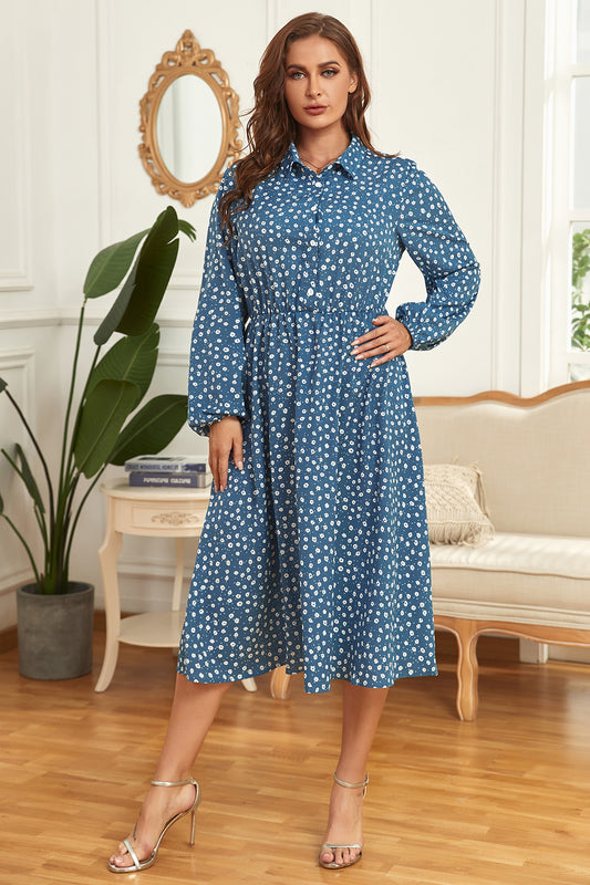 Plus Size Long Sleeve Shirt Dress-Angel Casuals