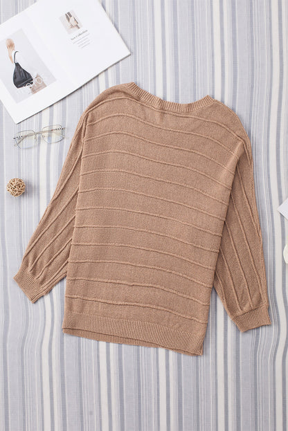 Round Neck Long Sleeve Knit Top-Angel Casuals