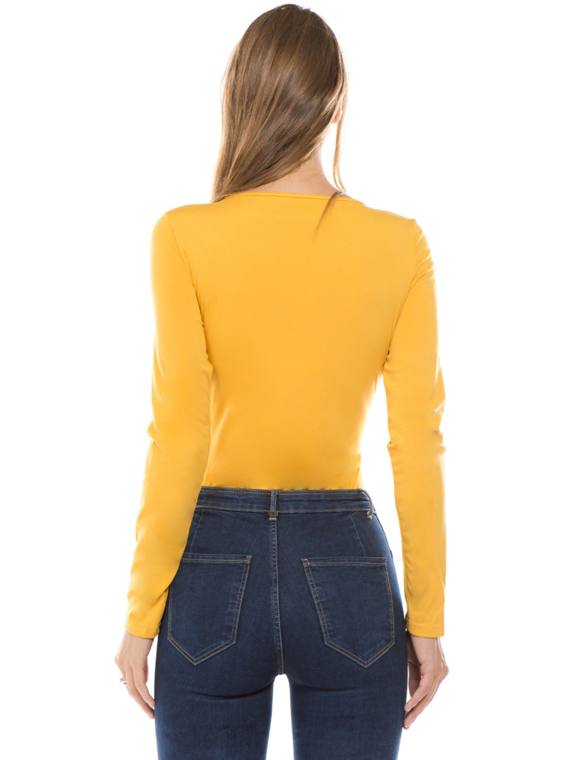 V-Neck Long Sleeve Bodysuit-Angel Casuals