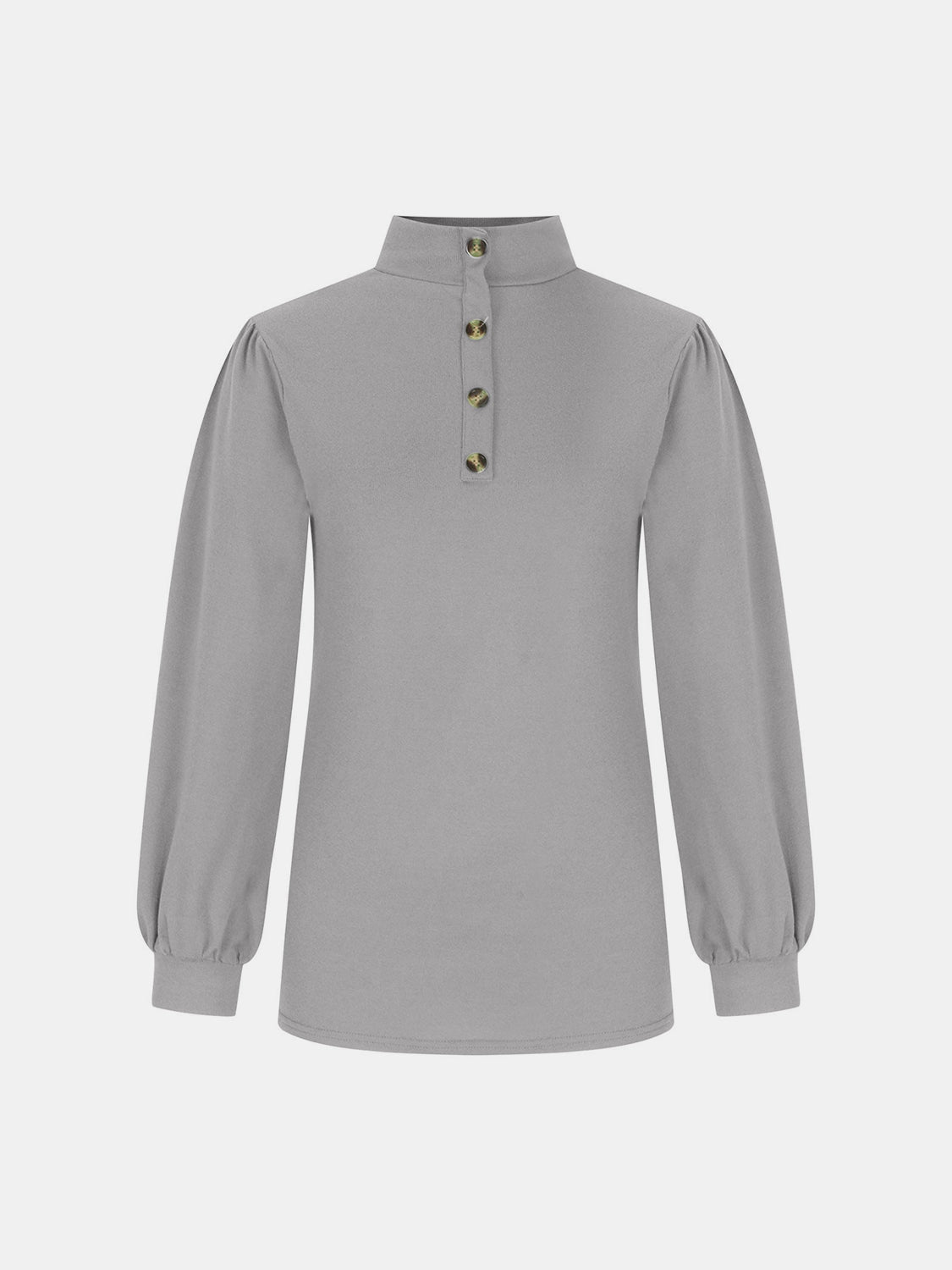 Full Size Mock Neck Long Sleeve T-Shirt-Angel Casuals