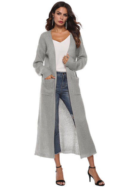 Long Sleeve Open Front Buttoned Cardigan-Angel Casuals