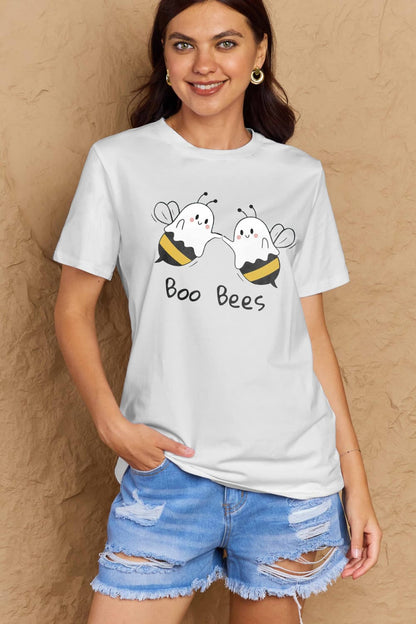 Simply Love Full Size BOO BEES Graphic Cotton T-Shirt-Angel Casuals