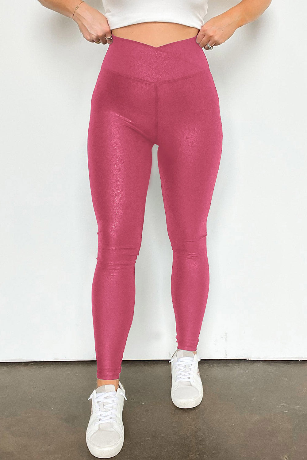 Solid High Waist Leggings-Angel Casuals