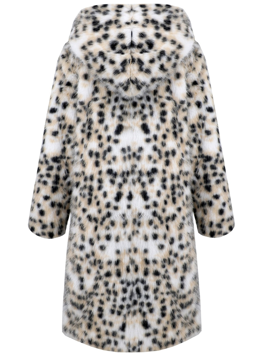 Thermal Leopard Faux Fur Hooded Outerwear-Angel Casuals