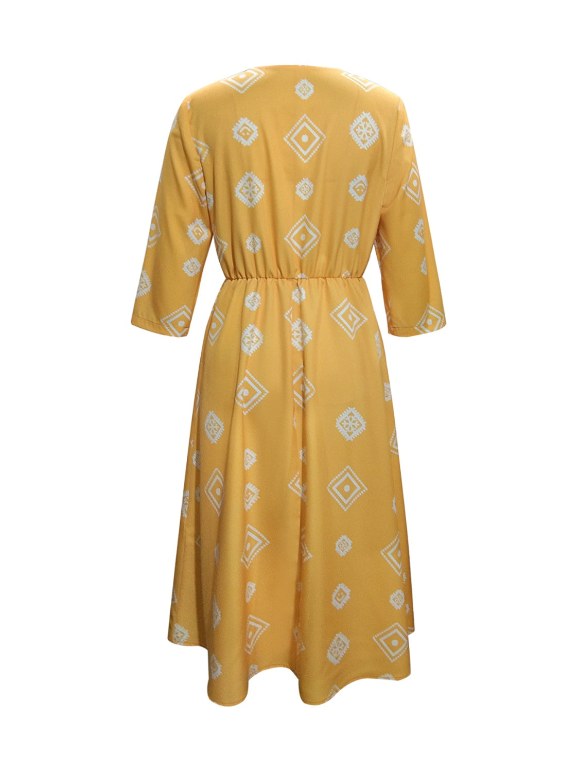 Geometric Notched Neck Dress-Angel Casuals