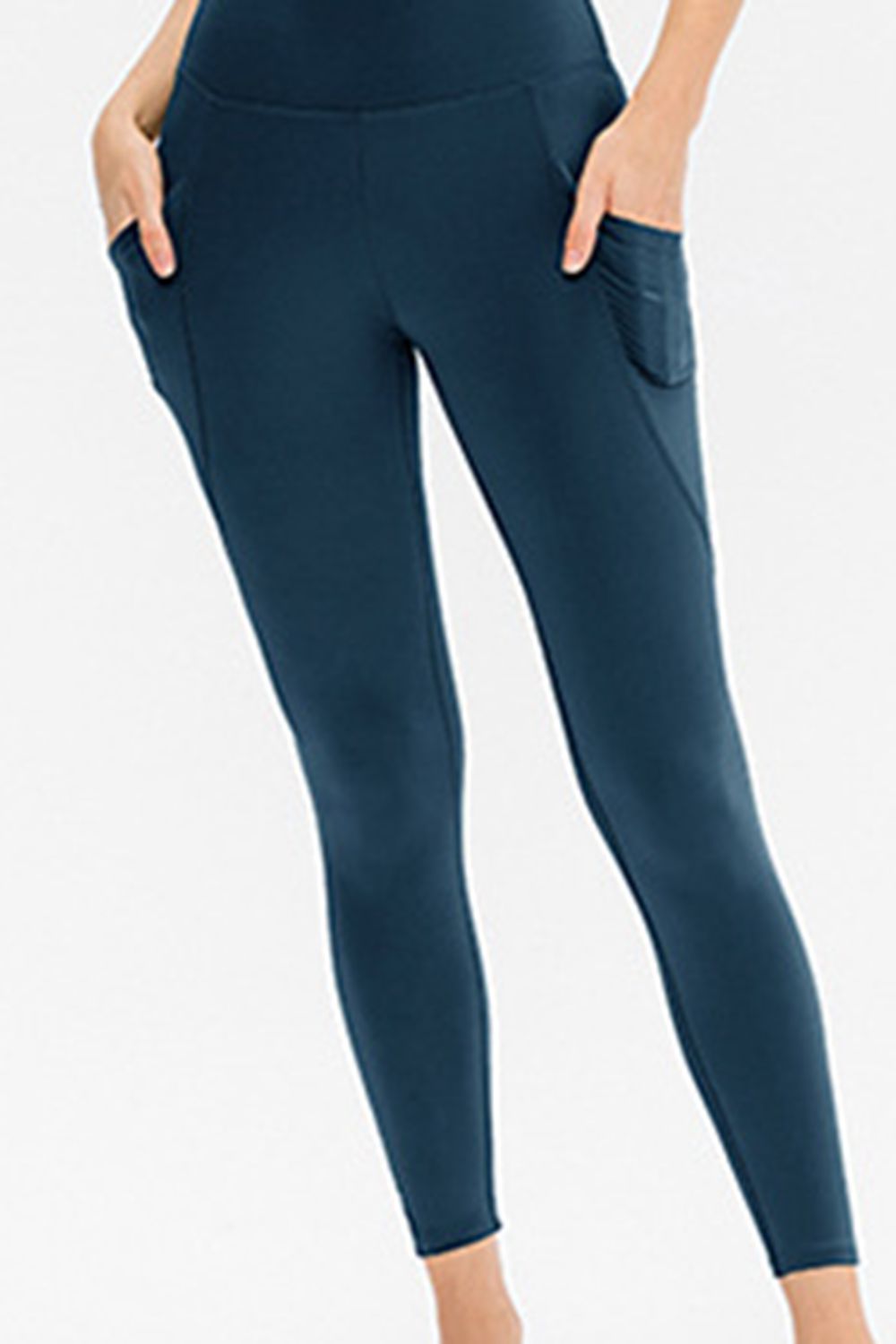 Slim Fit Long Active Leggings with Pockets-Angel Casuals