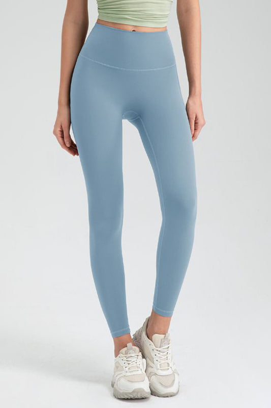 Wide Waistband High Waist Sport Leggings-Angel Casuals