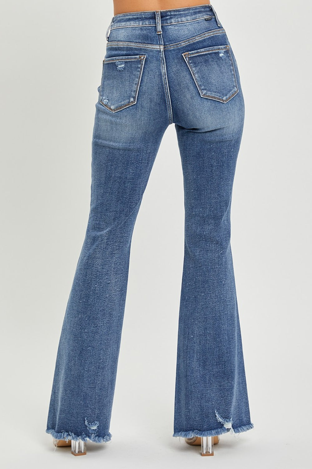 RISEN High Waist Distressed Fare Jeans-Angel Casuals