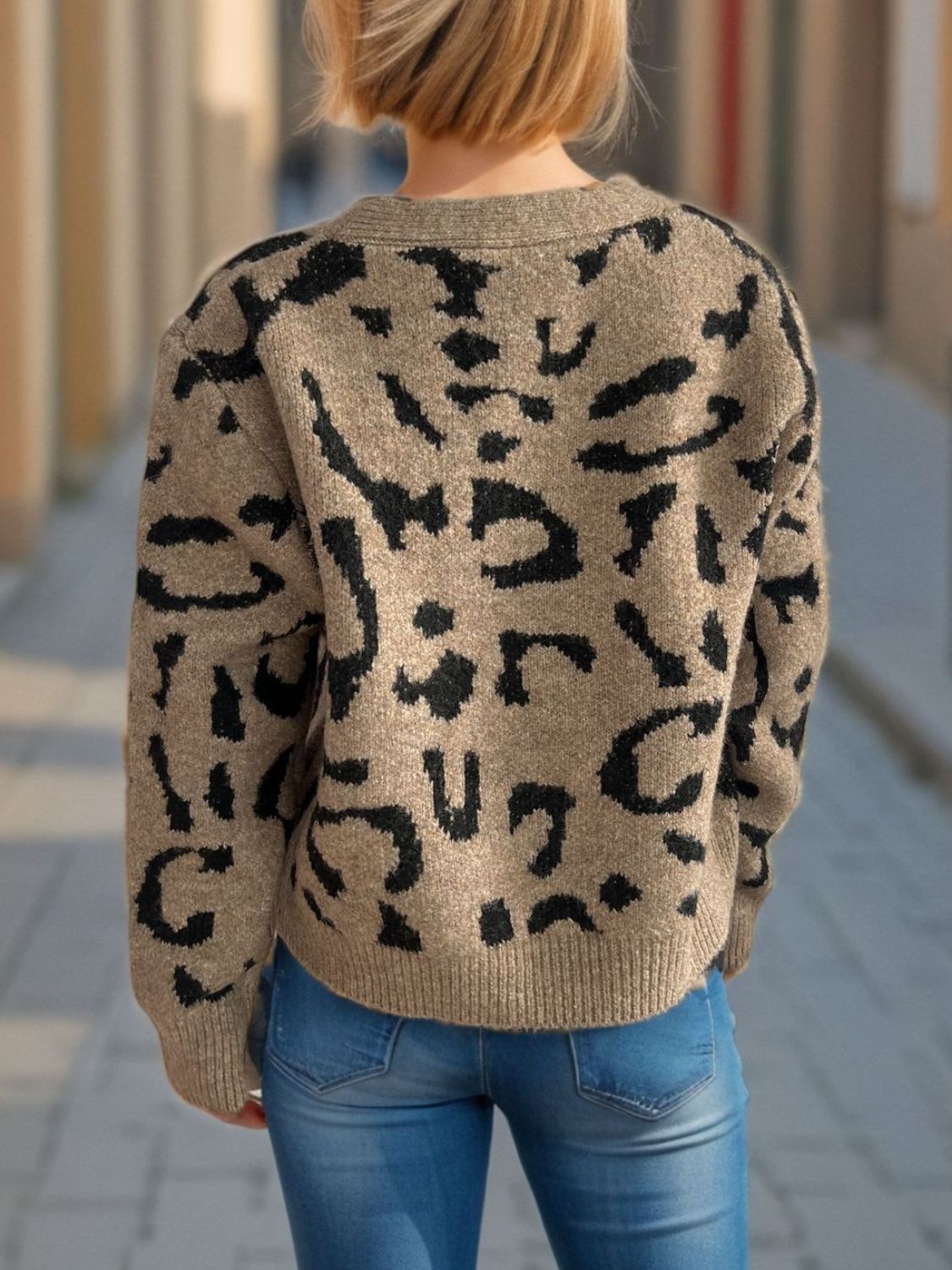 Leopard V-Neck Button Up Cardigan-Angel Casuals