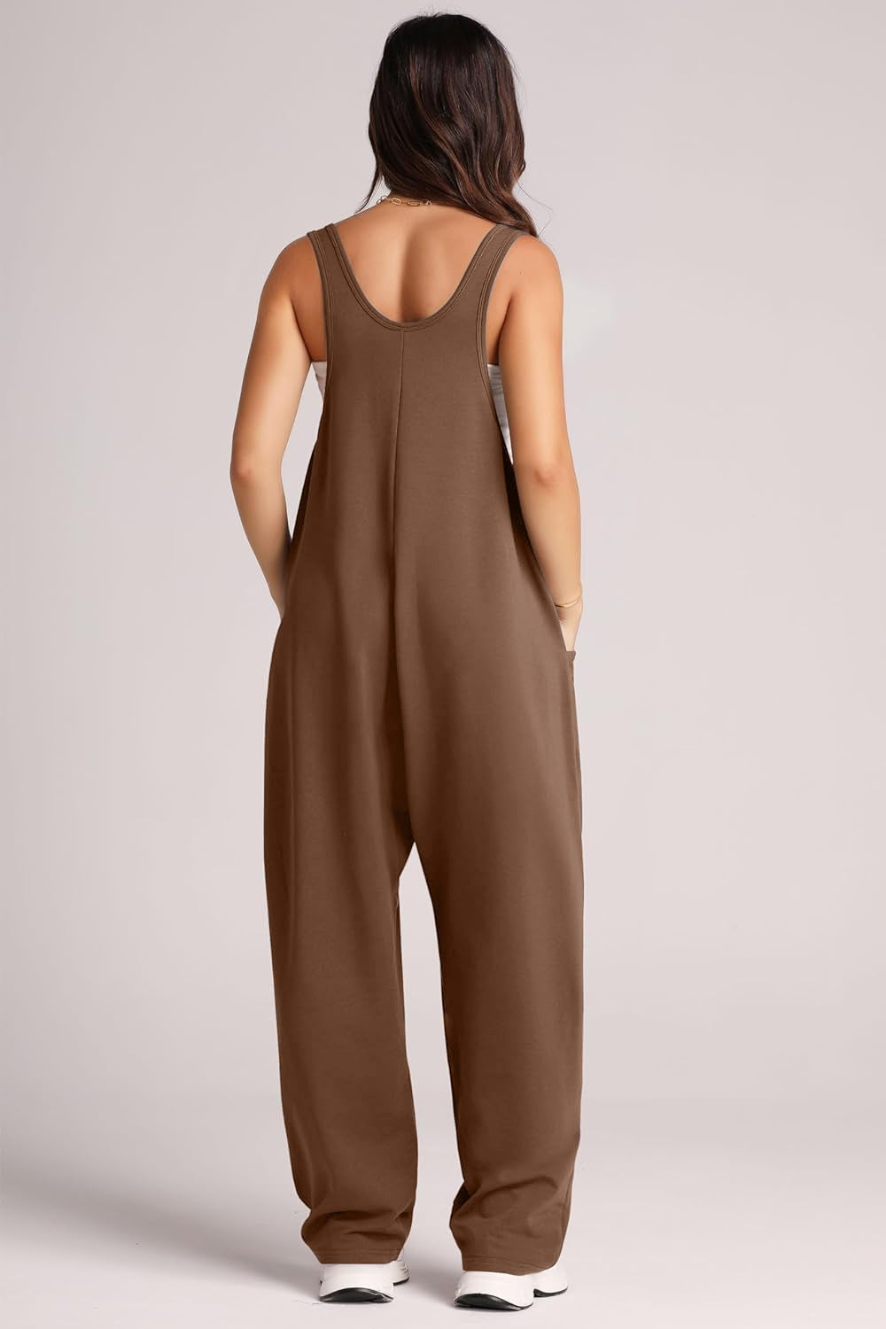 Wide Strap Jumpsuit with Pockets-Angel Casuals