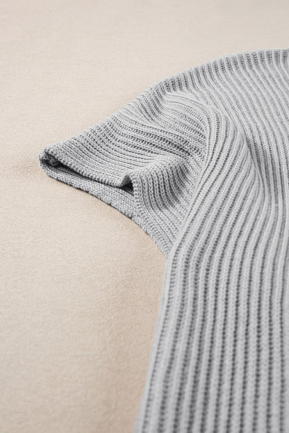 Slit Round Neck Short Sleeve Knit Top-Angel Casuals