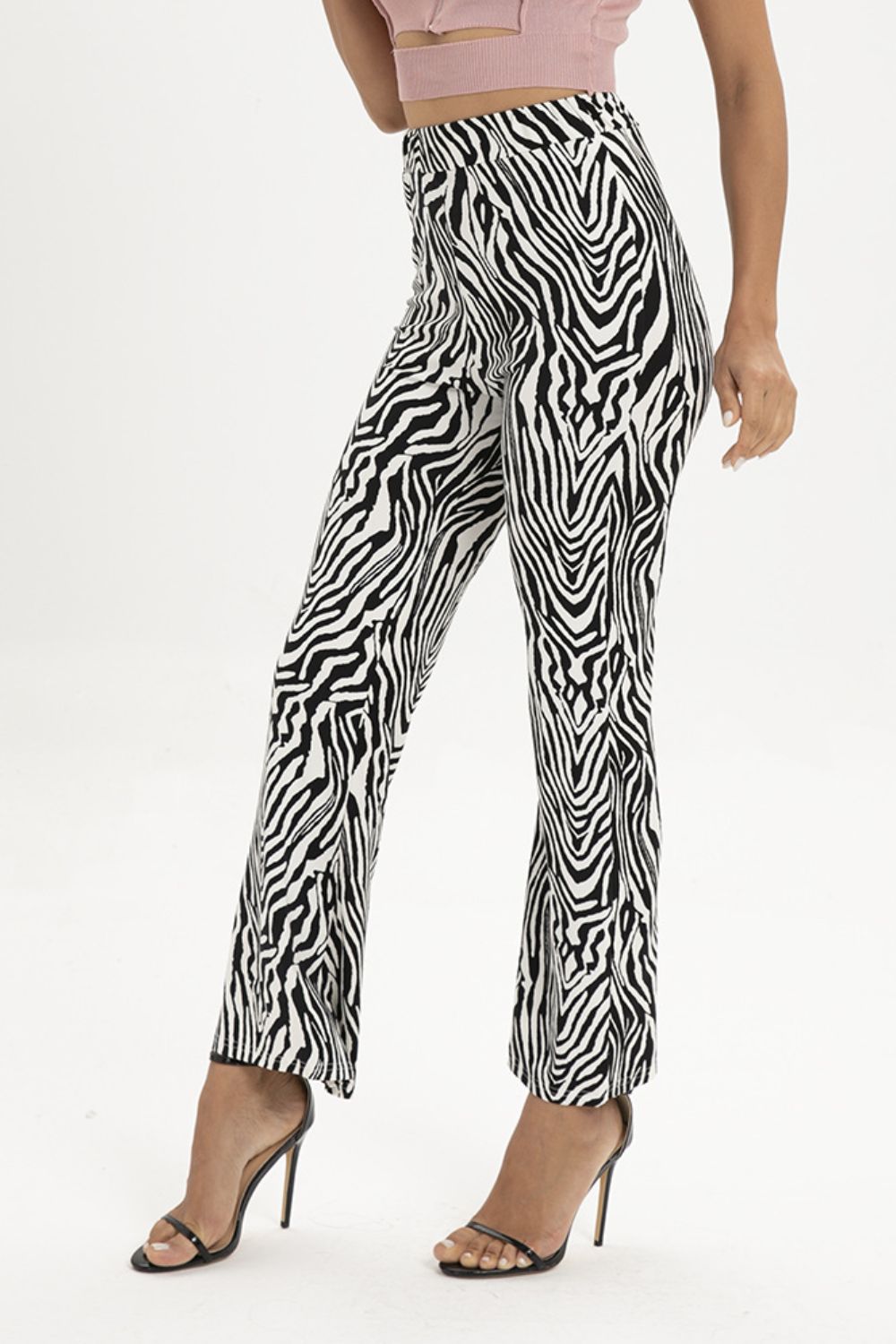 Zebra Print Straight Leg Pants-Angel Casuals