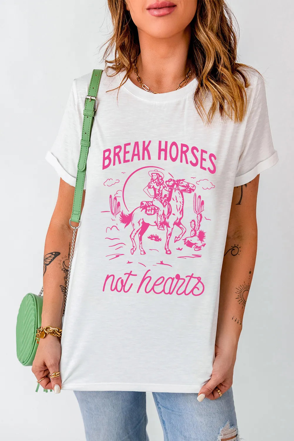 Graphic Round Neck Short Sleeve T-Shirt-Angel Casuals