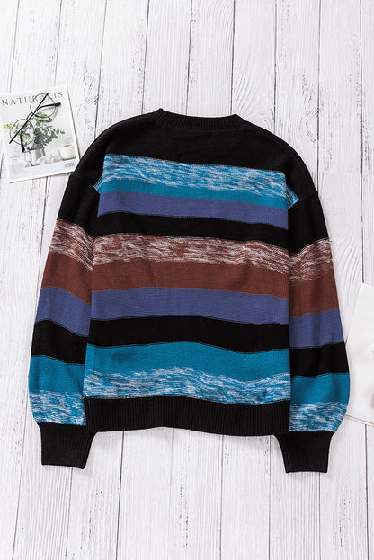 Cozy For Keeps Color Block Drop Shoulder Sweater-Angel Casuals