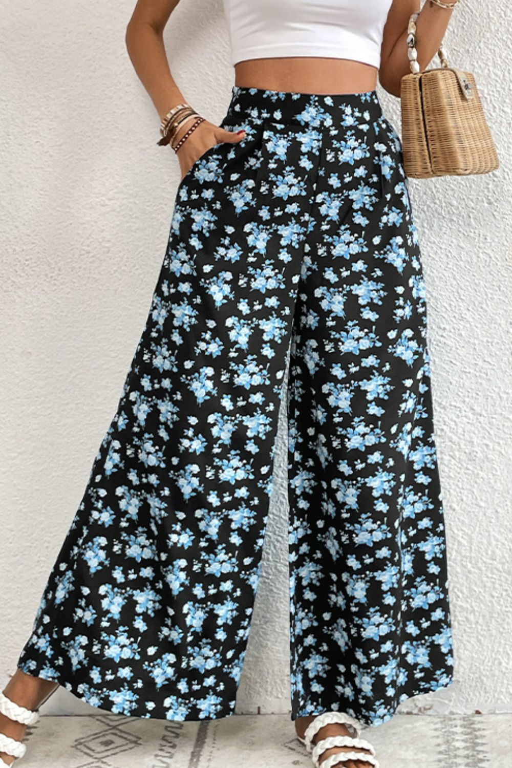 Floral Pocket Culottes-Angel Casuals