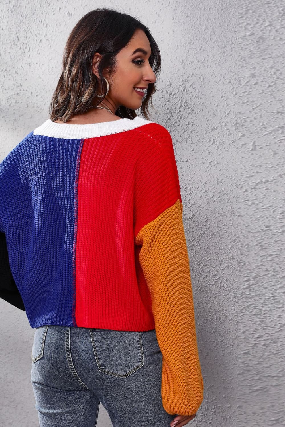 Color Block Ribbed Long Sleeve Cardigan-Angel Casuals