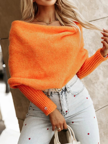 Long Sleeve Cropped Knit Top-Angel Casuals