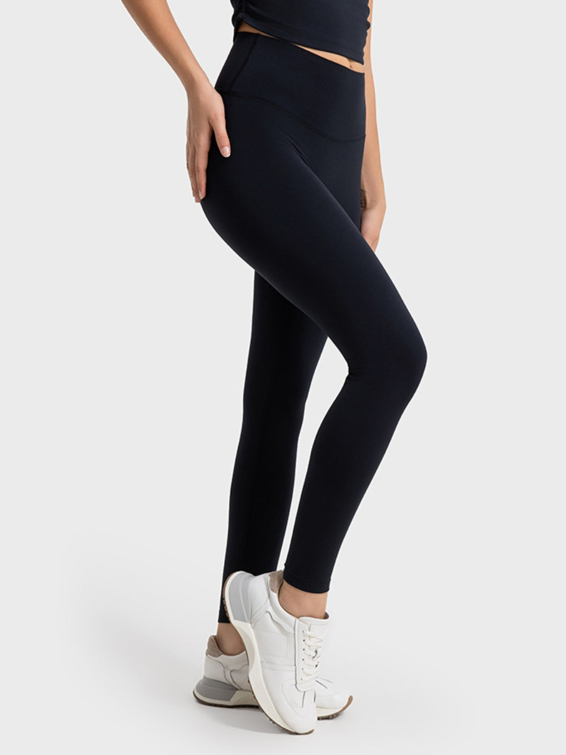 Wide Waistband Sports Leggings-Angel Casuals