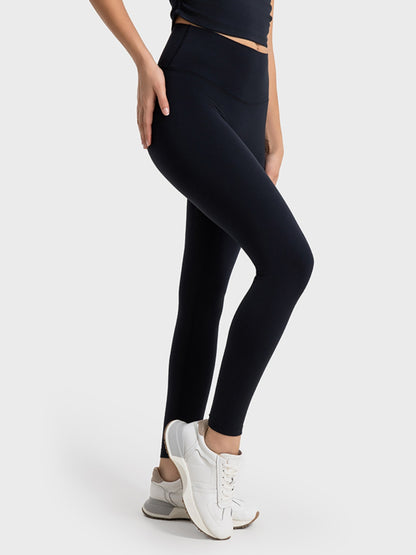 Wide Waistband Sports Leggings-Angel Casuals