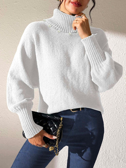 Turtleneck Long Sleeve Sweater-Angel Casuals