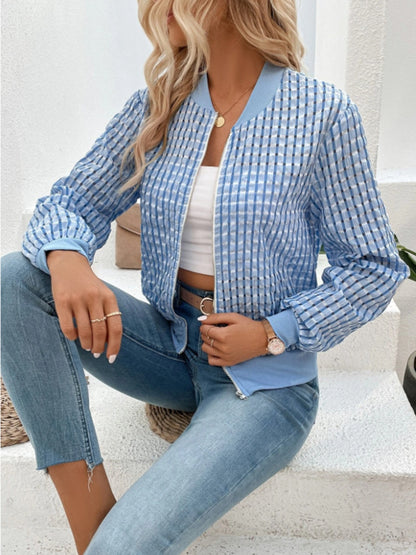 Zip Up Long Sleeve Jacket-Angel Casuals