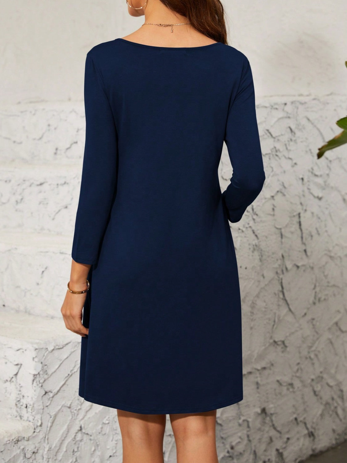 Quarter Zip Long Sleeve Dress-Angel Casuals